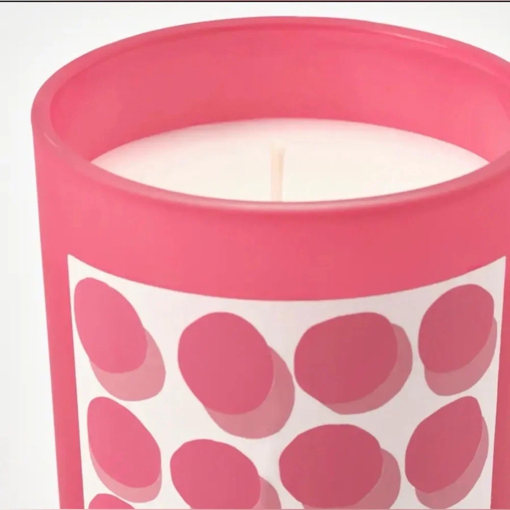 Retired IKEA Pink Dot Pattern Strawberry Scented Candle